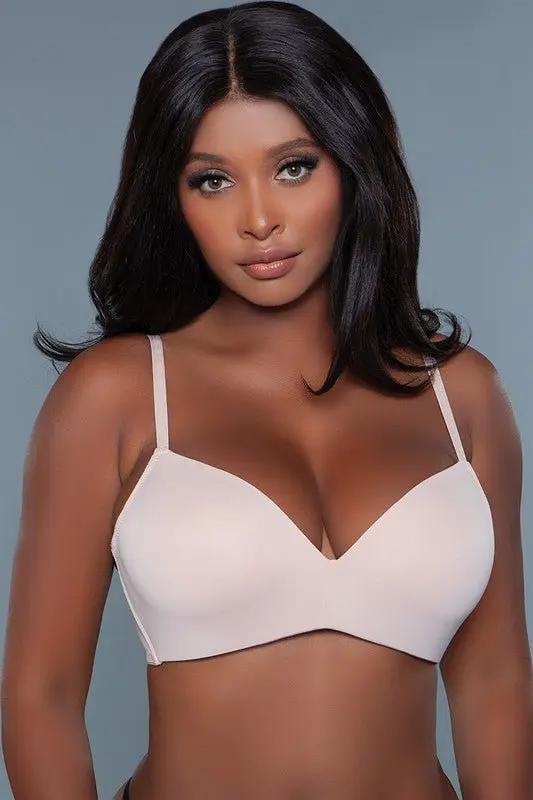 Premium BE WICKED Miss Me Wireless Seamless T-Shirt Bra, Nude, 36A