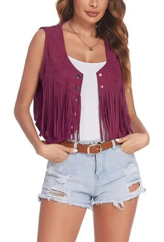 Vest - Cropped Fringe - Layering