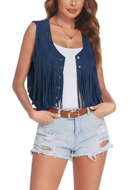 Vest - Cropped Fringe - Layering