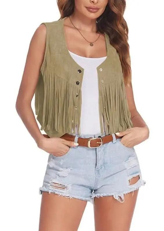 Vest - Cropped Fringe - Layering