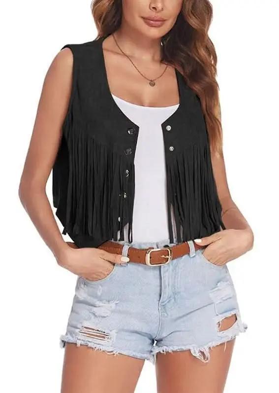 Vest - Cropped Fringe - Layering