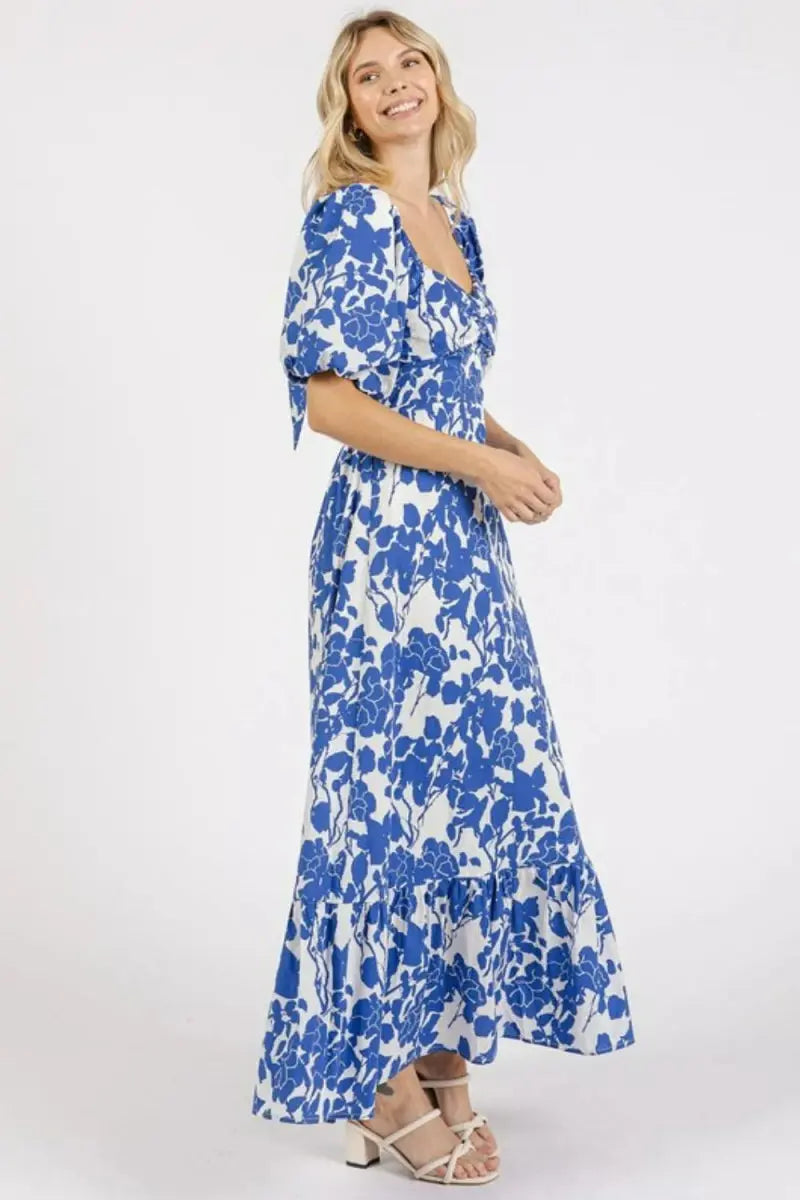 Trendsi Floral Cutout Dress Women's Party Mini Dress Sweetheart Neck, USA Ship