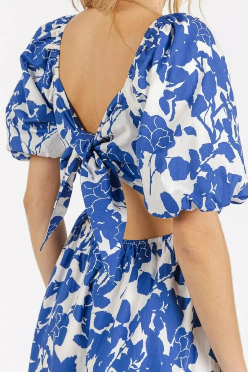 Trendsi Floral Cutout Dress Women's Party Mini Dress Sweetheart Neck, USA Ship
