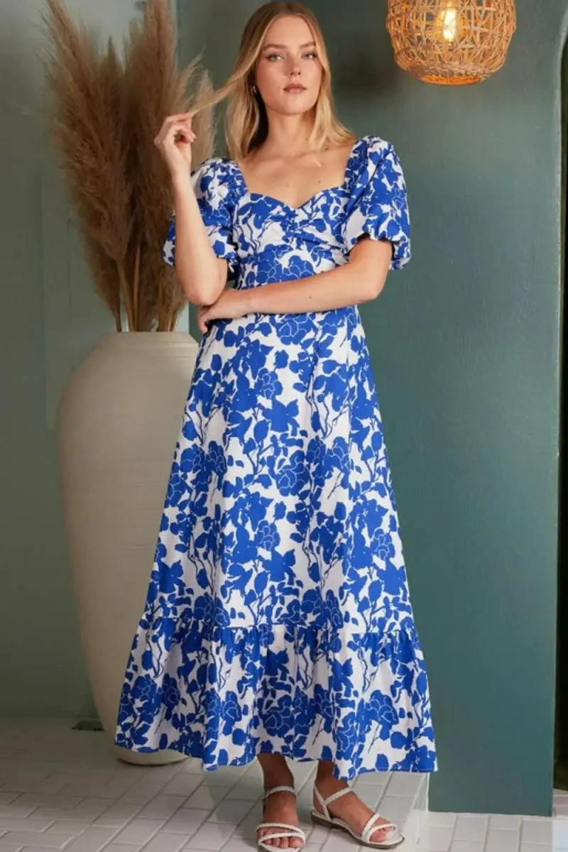 Trendsi Floral Cutout Dress Women's Party Mini Dress Sweetheart Neck, USA Ship