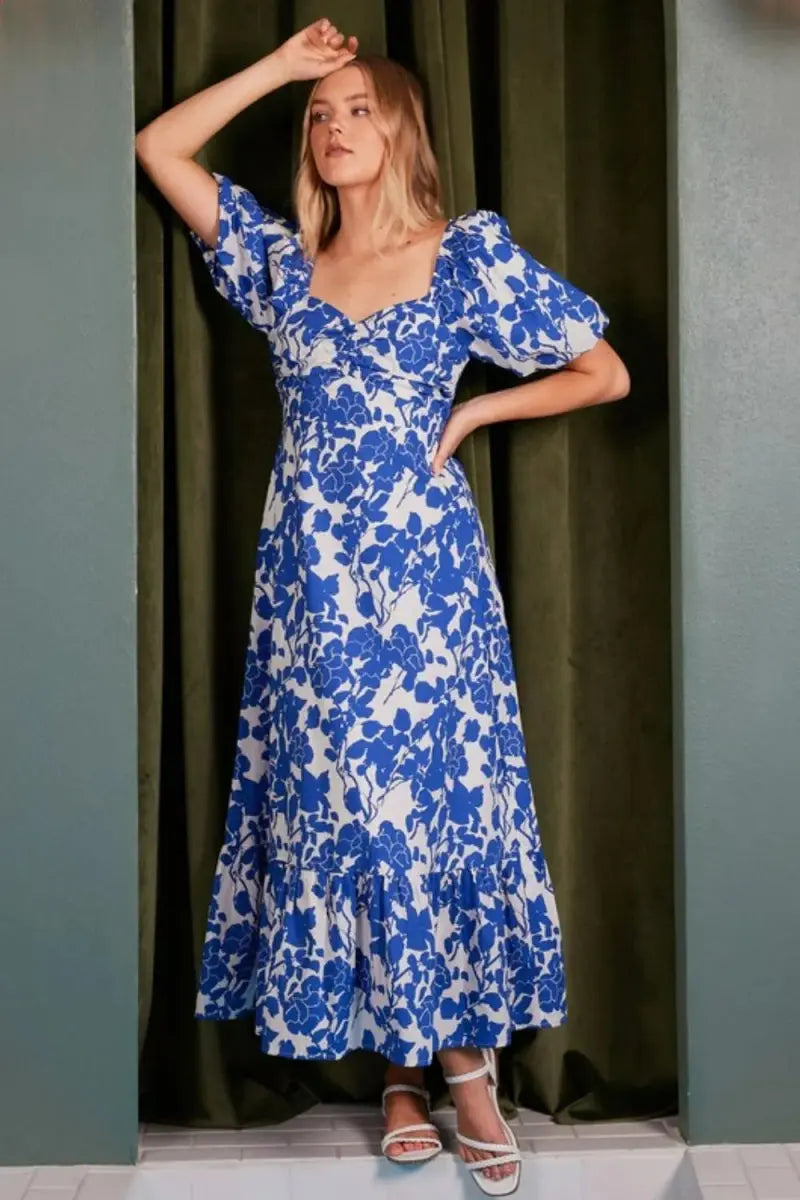 Trendsi Floral Cutout Dress Women's Party Mini Dress Sweetheart Neck, USA Ship
