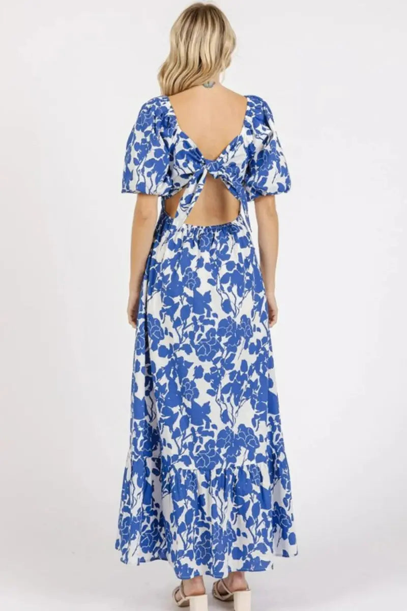 Trendsi Floral Cutout Dress Women's Party Mini Dress Sweetheart Neck, USA Ship