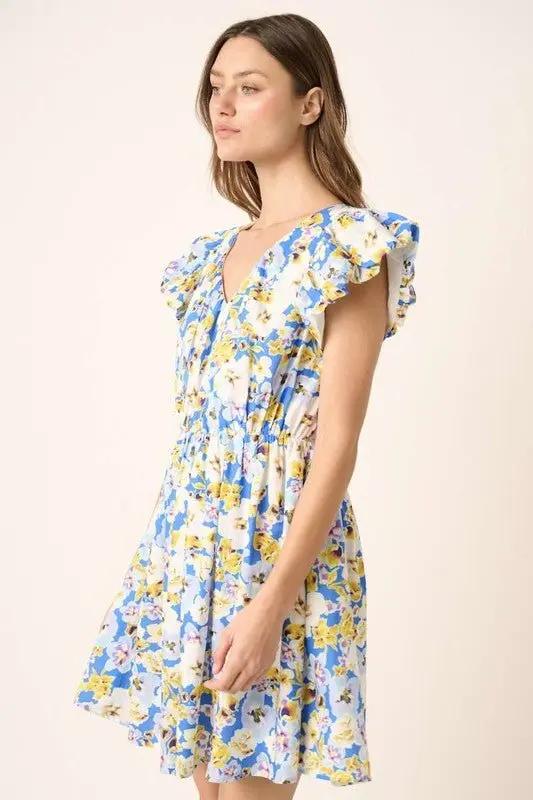 Trendsi Floral Mini Dress Women's Casual V-Neck Summer Dress - Lightweight & Cute
