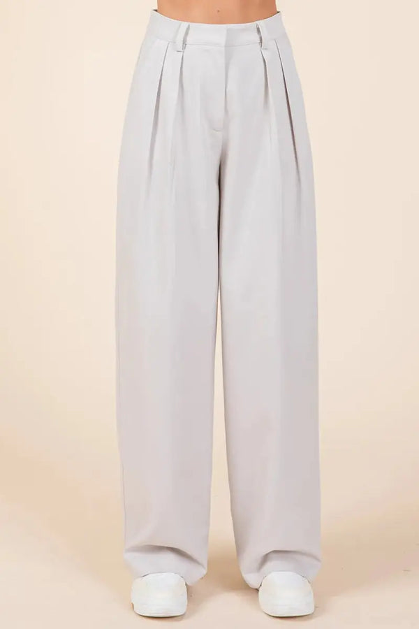 Trendsi Pintuck Pants Women's High Rise Casual Pants USA Ship!