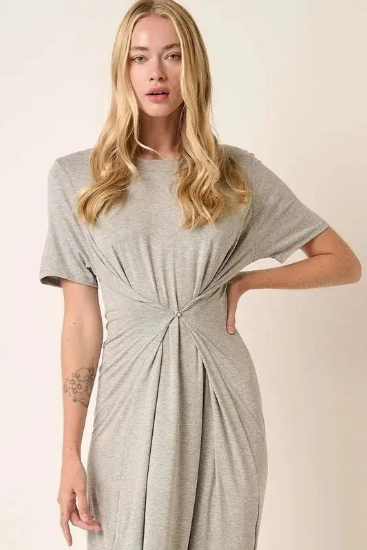 Trendsi Side Slit Dress Women's Casual Mini Dress USA Ship Soft & Flattering