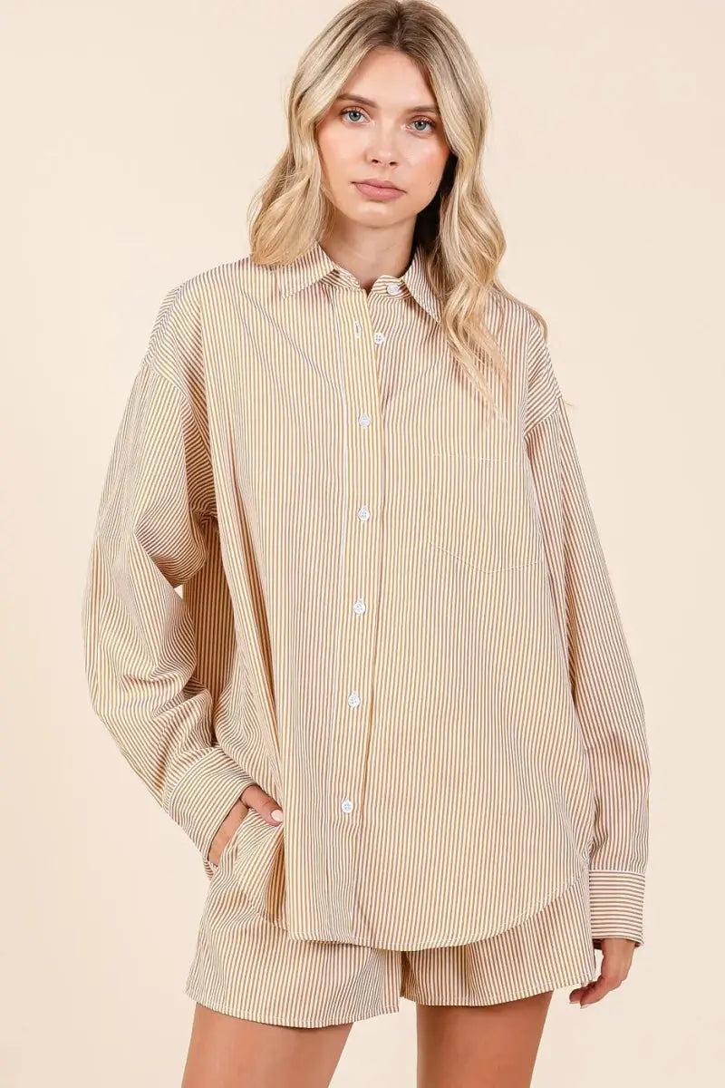 Women's Two Piece Set - Soft & Comfy - Striped Casual