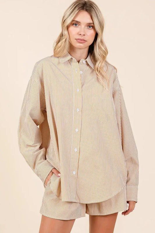 Women's Two Piece Set - Soft & Comfy - Striped Casual