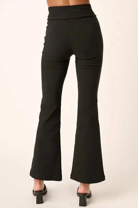 Trendsi V Waist Flare Pants Women's Chic Style Bootcut Trousers Soft & Flattering