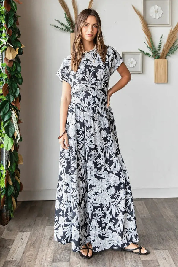 Skirt & Top Set - Lightweight Tropical Print - Matching Outfit