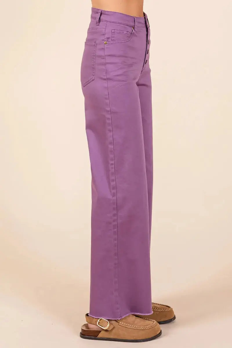 Trendsi Twill Wide Leg Pants Women's High Waisted Casual Pants USA Ship