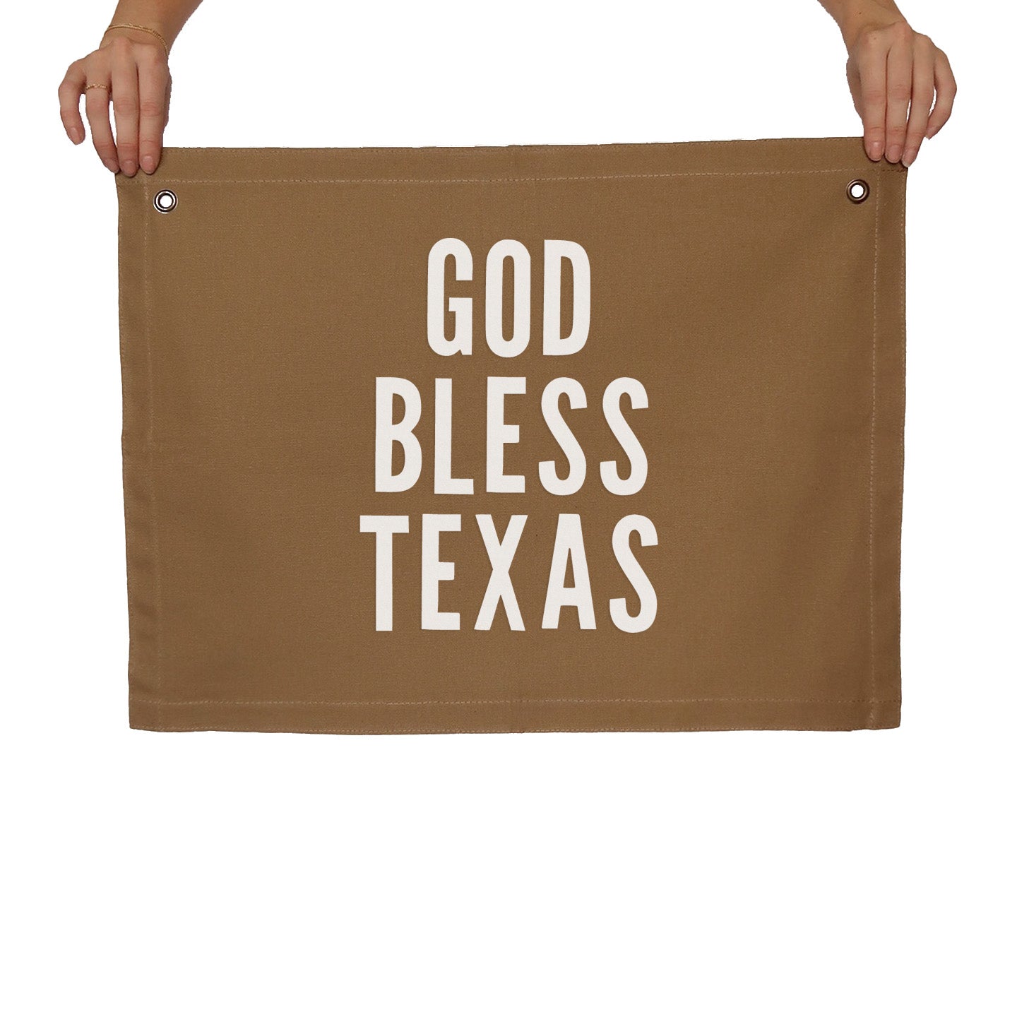 God Bless Texas Large Canvas Flag