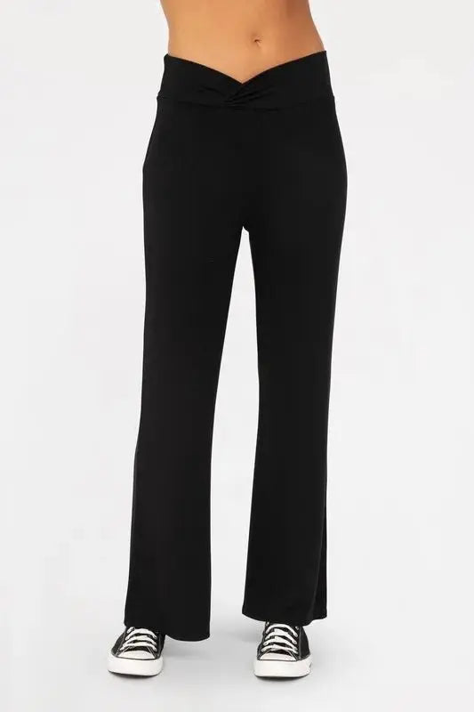 Trendsi Cross Pleat Flare Pants Women's Fashion Trousers Comfortable & Stylish