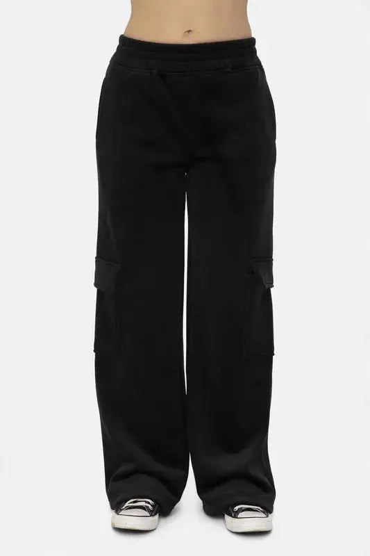 Corduroy Cargo Pants - Elastic Waist, Comfy - Casual