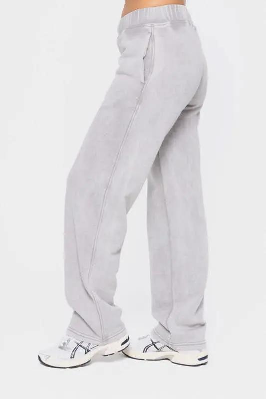 Fleece Pants - Elastic Waist with Pockets - Loungewear Casual