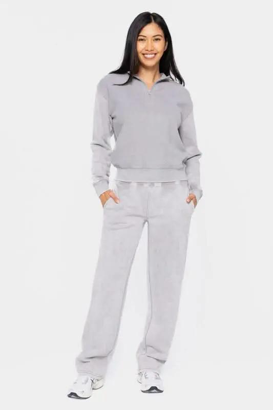 Fleece Pants - Elastic Waist with Pockets - Loungewear Casual