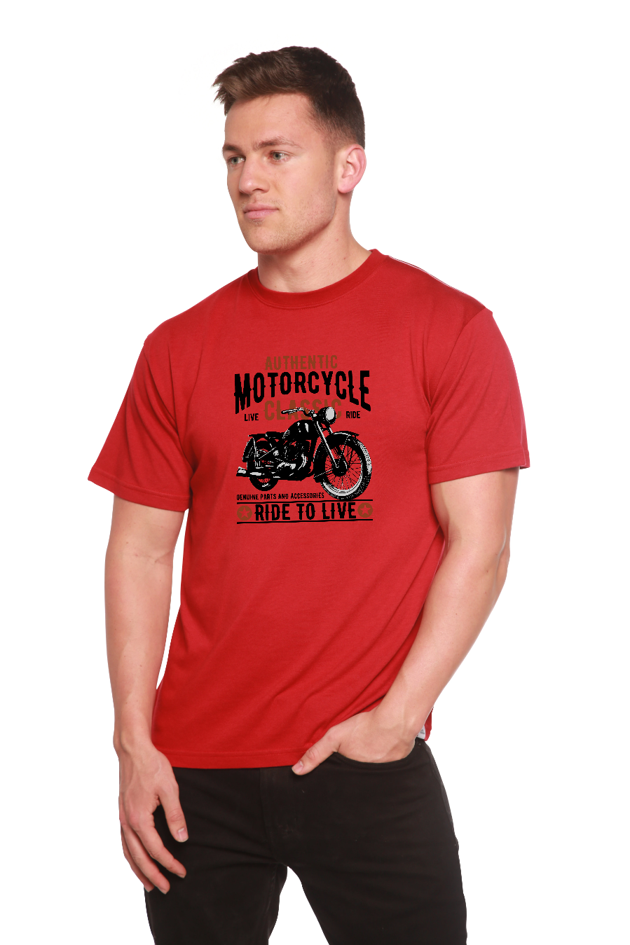 Motorcycle Classic Men's Bamboo Viscose/Organic Cotton Short Sleeve Graphic T-Shirt