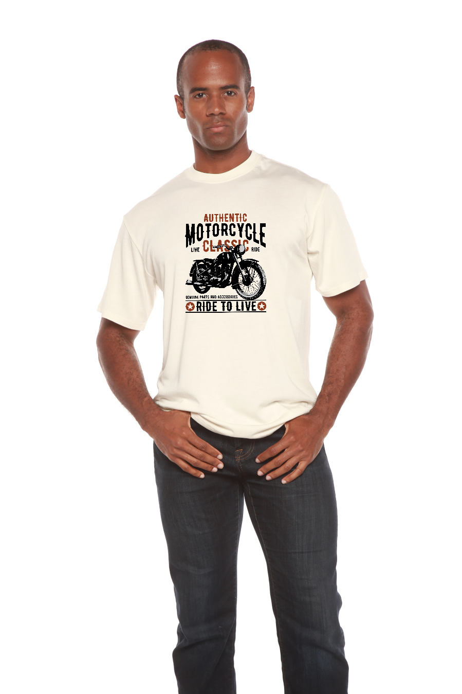Motorcycle Classic Men's Bamboo Viscose/Organic Cotton Short Sleeve Graphic T-Shirt