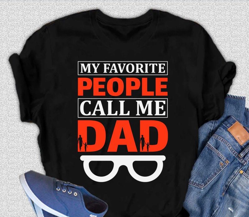 My Favorite People Call Me Dad Men's Bamboo Viscose/Organic Cotton Short Sleeve Graphic T-Shirt