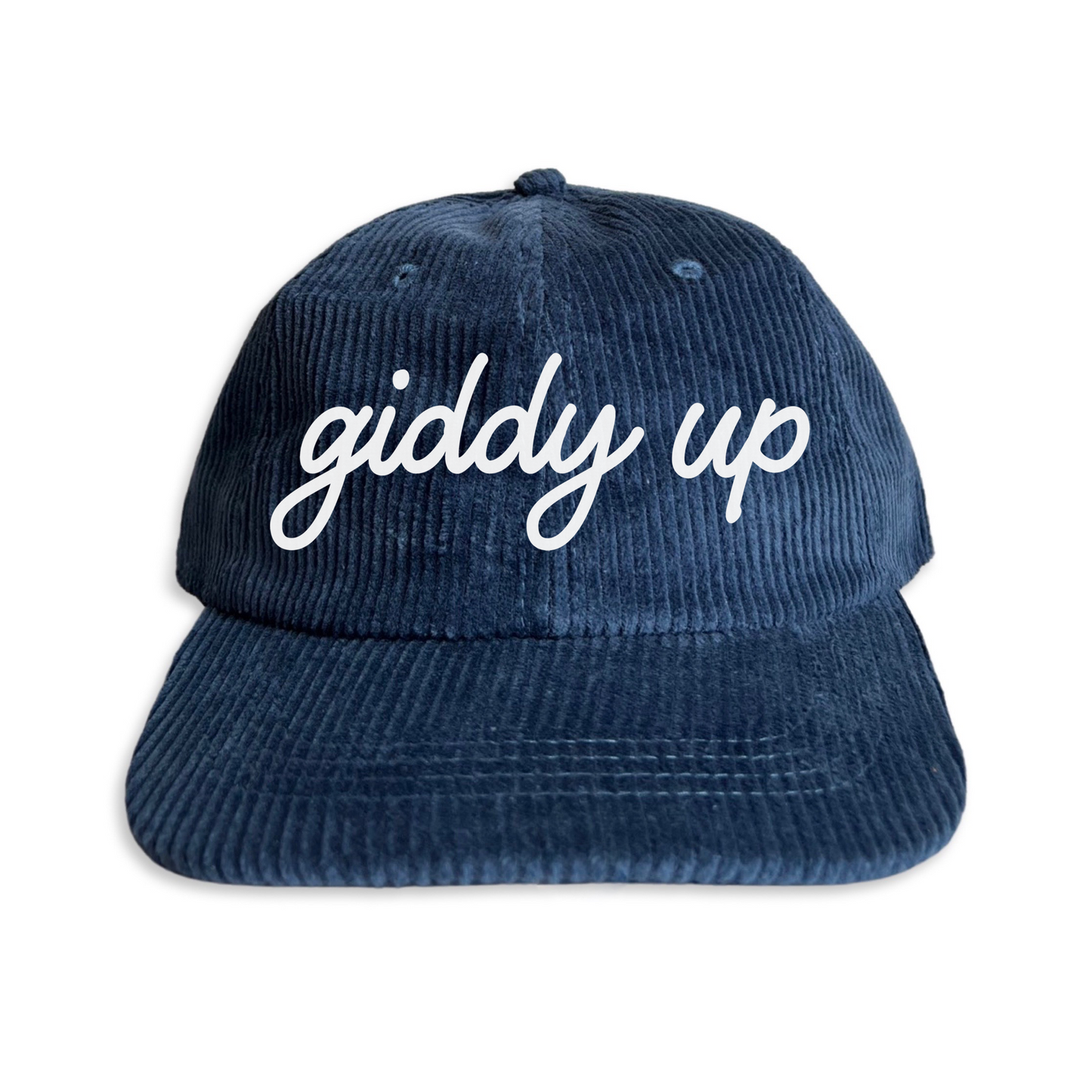 Giddy Up Cursive Corduroy Cap