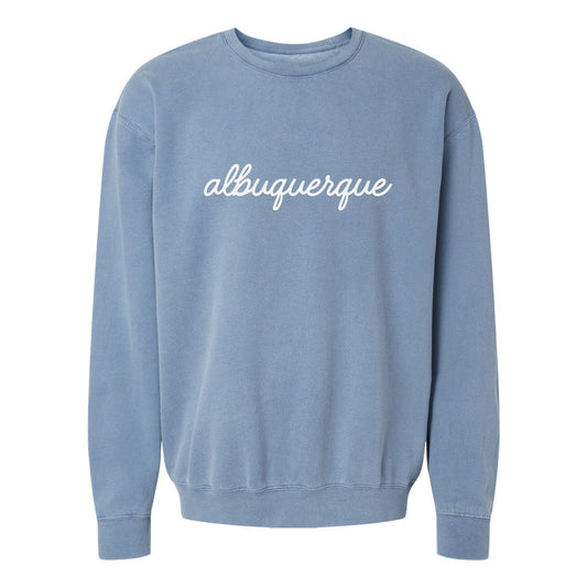 Albuquerque Cursive Washed Sweatshirt