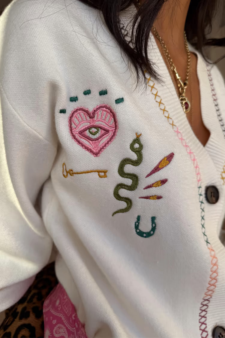 NFD Cream Western Martha Cardigan