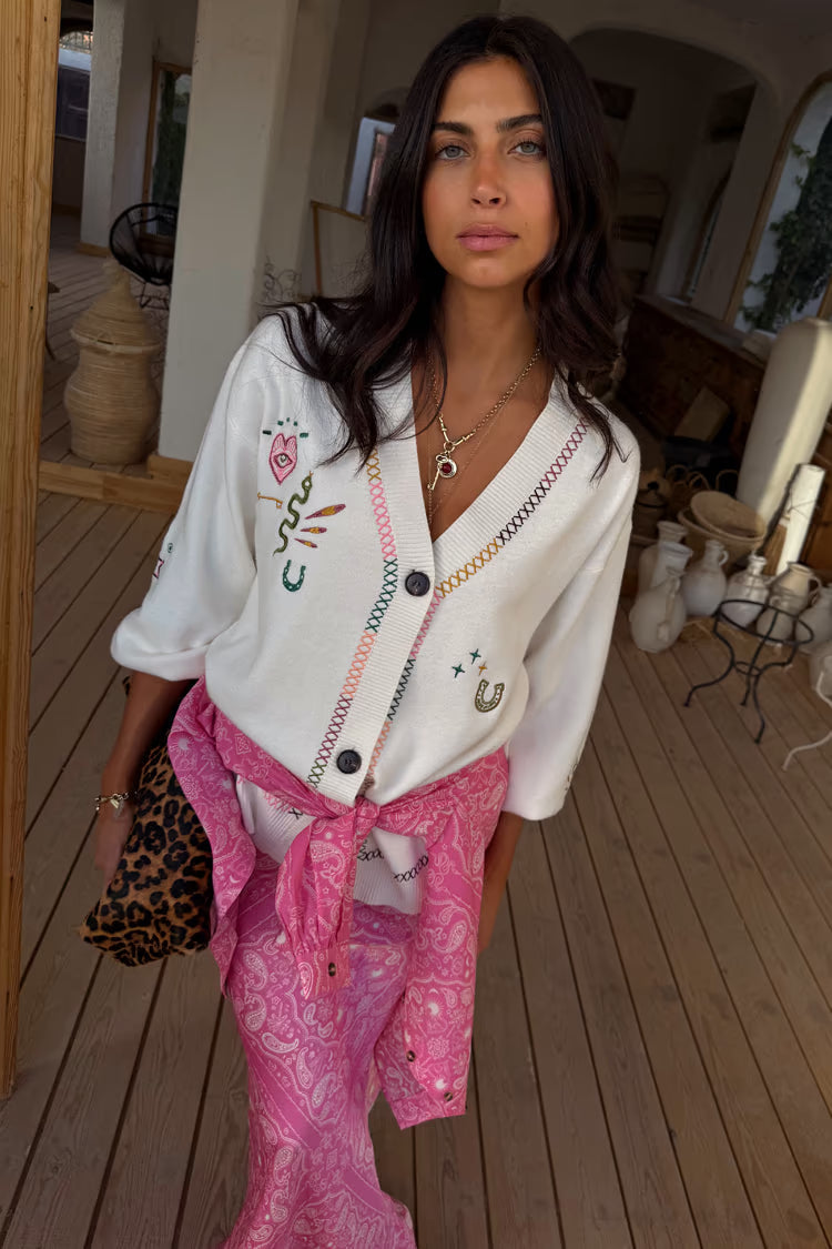 NFD Cream Western Martha Cardigan