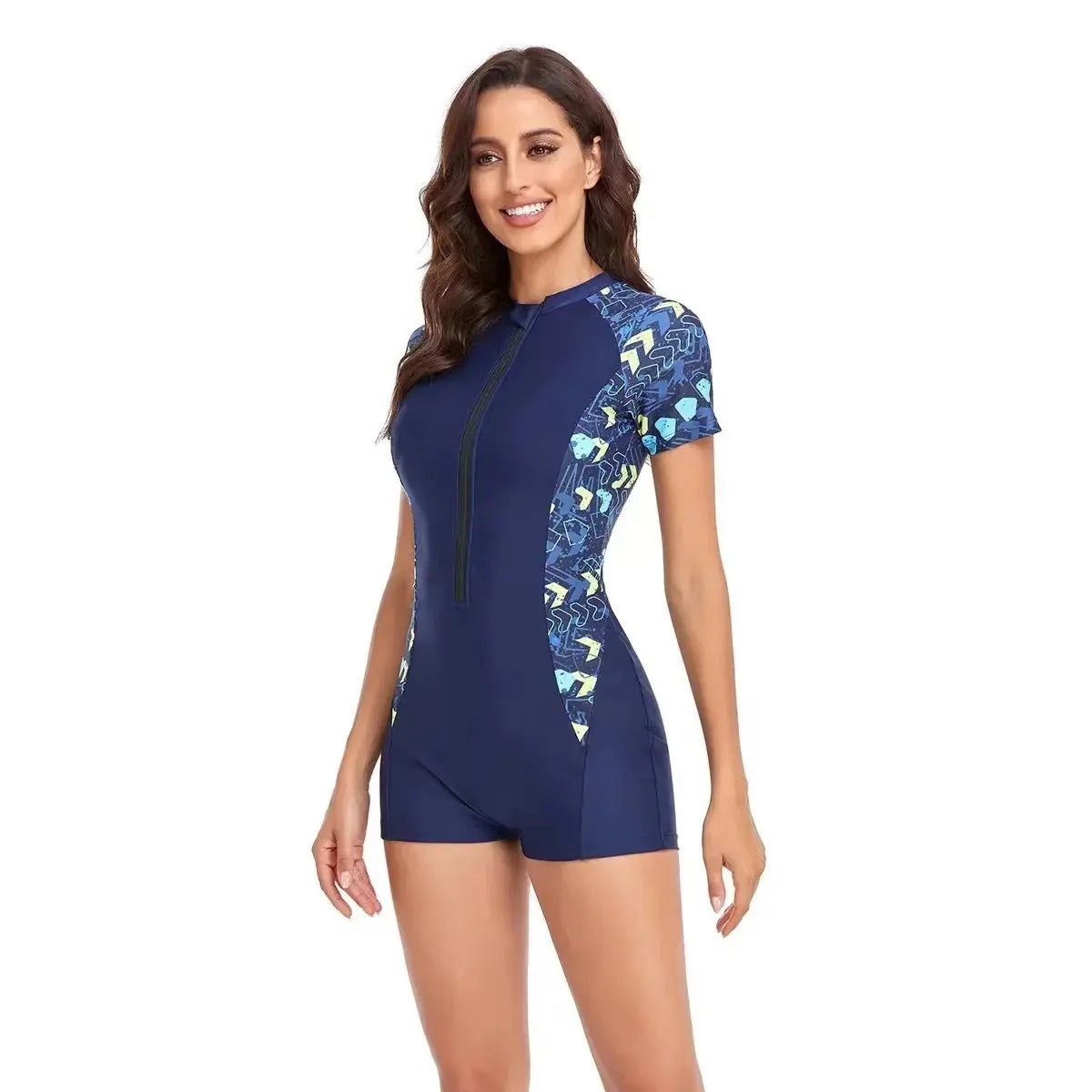Love Salve Printed Swimsuit Women's Surfing One Piece - Long Sleeve Coverage