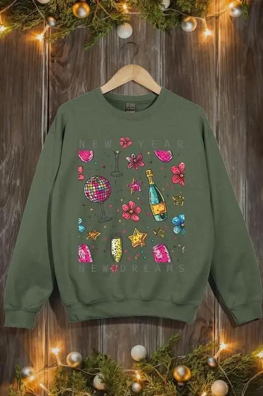 Color Bear Graphic Fleece Sweatshirt Unisex Everyday Comfy Pullover