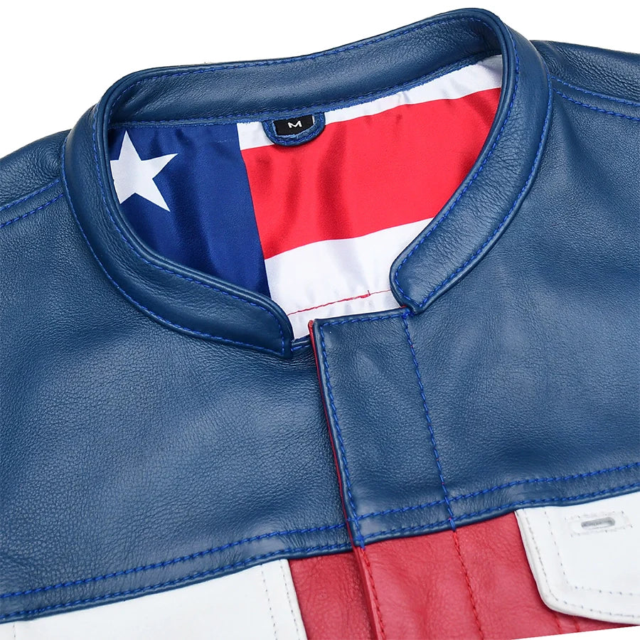 Patriot Rebel Men's Motorcycle Leather Vest