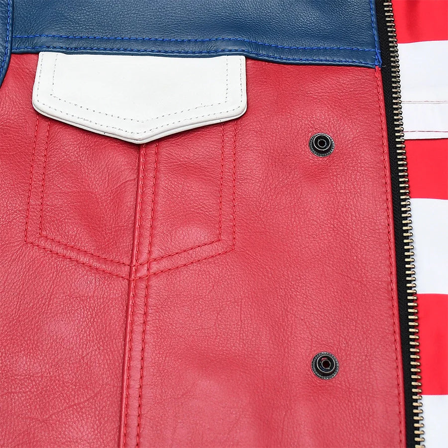Patriot Rebel Men's Motorcycle Leather Vest