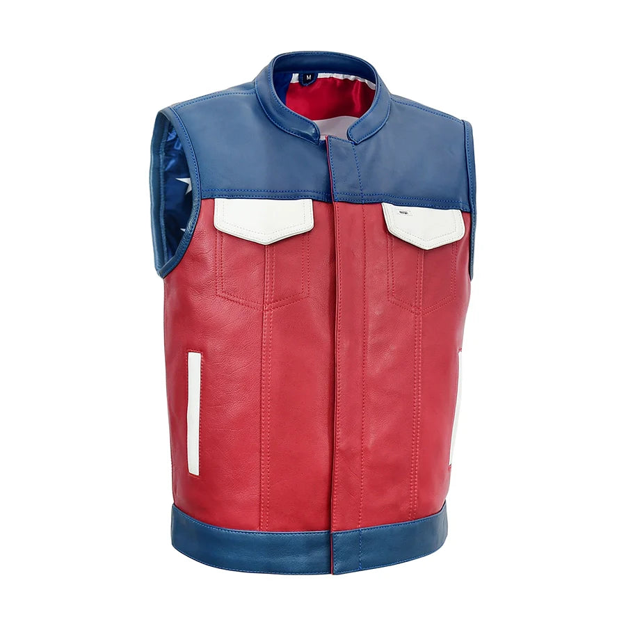 Patriot Rebel Men's Motorcycle Leather Vest