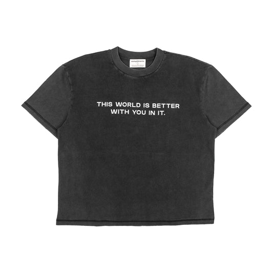 Compliments The World Better With You in It Black Vintage Shirt