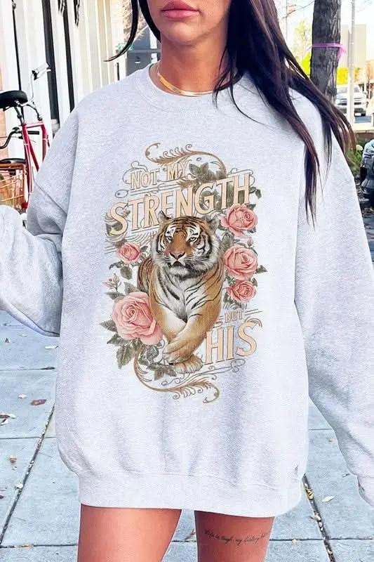 Color Bear Tiger Graphic Unisex Sweatshirt Streetwear Oversized Comfy