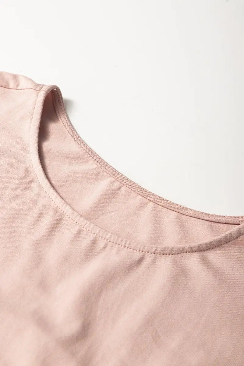 Mini Dress - Frilled Trim Loose Fit - Casual Summer Outfit