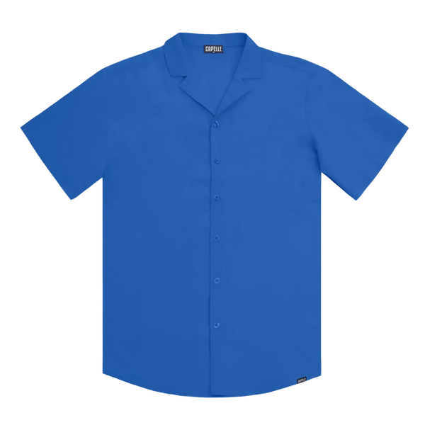Men’s Short Sleeve Tailored Fit Button-Down Shirt – Ocean Blue