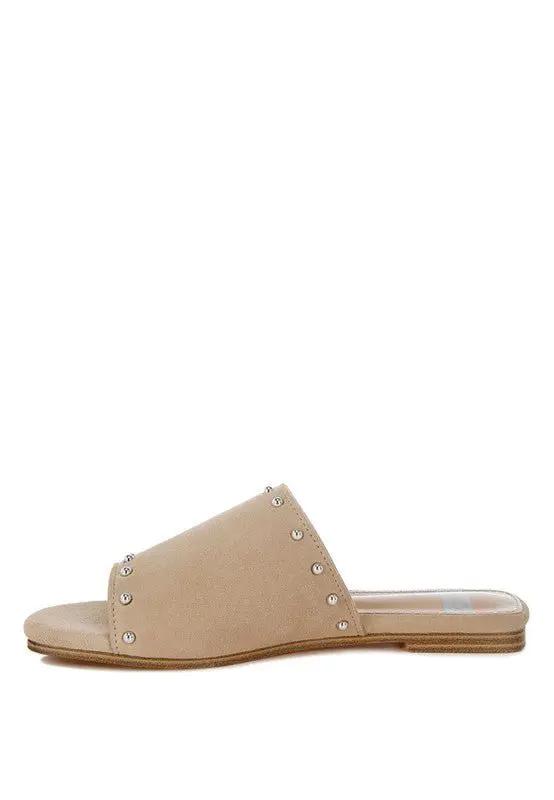 Rag Company Odalia Soft Suede Leather Studded Flats for Women