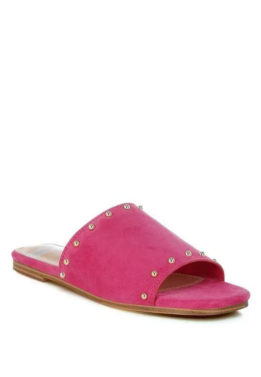Rag Company Odalia Soft Suede Leather Studded Flats for Women