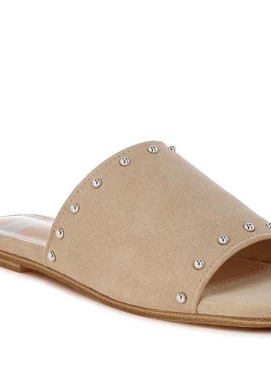 Rag Company Odalia Soft Suede Leather Studded Flats for Women