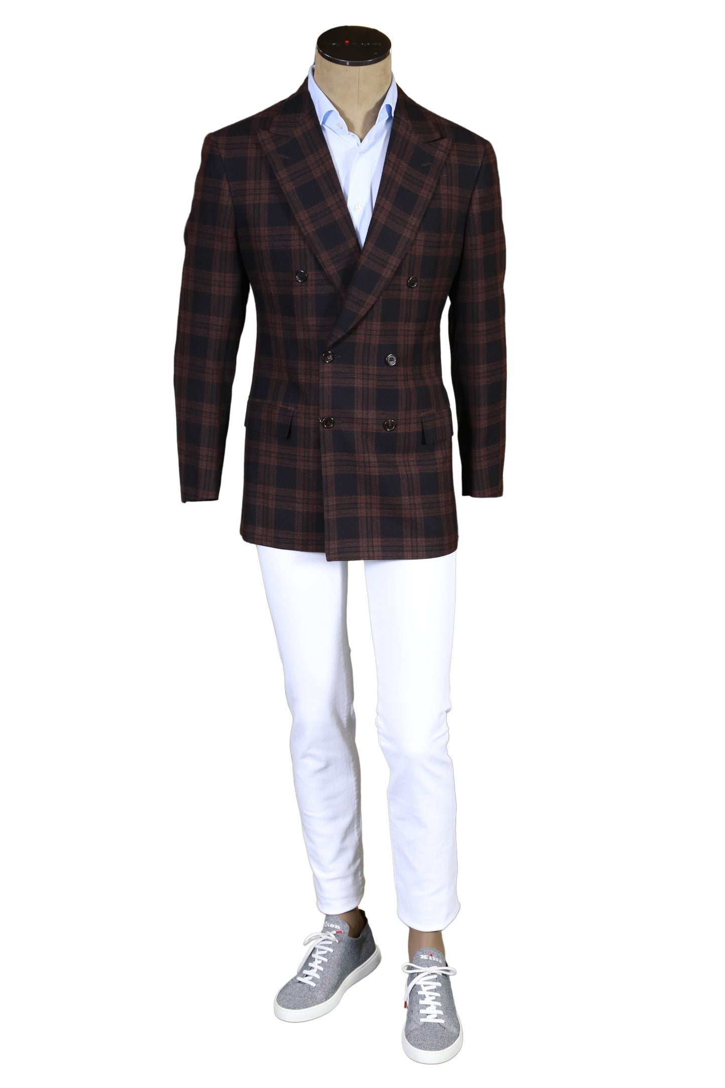 Brioni Plaid Double Breasted Wool Sport Jacket