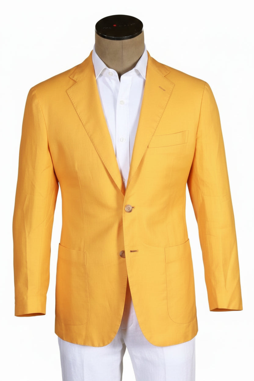 Kiton Birdseye Cotton-Linen Sport Jacket