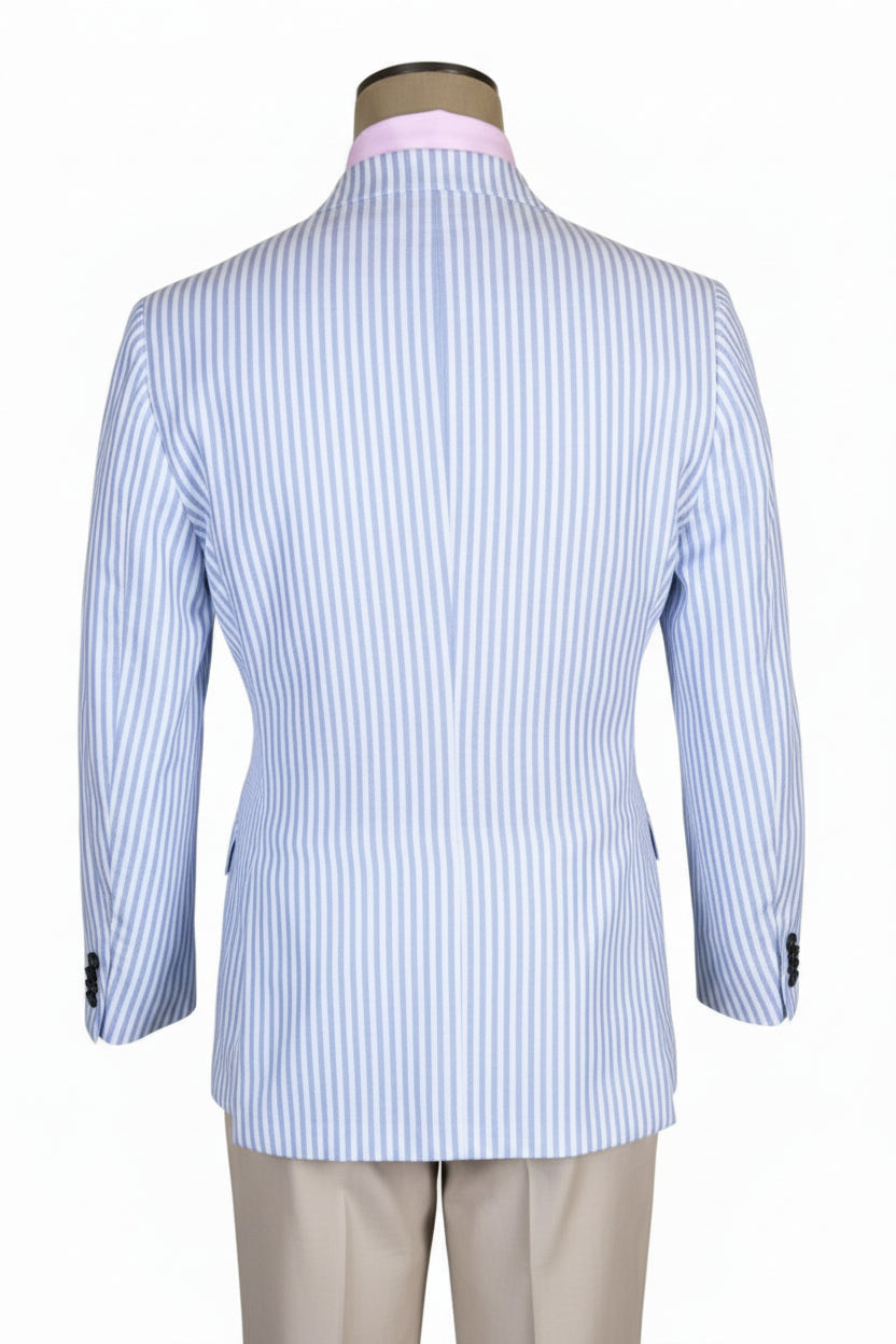 Kiton Striped Cotton-Linen Sport Jacket