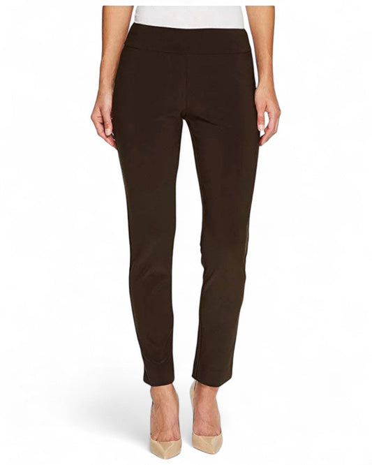 Krazy Larry P21 Microfiber Straight Leg Pant - Brown