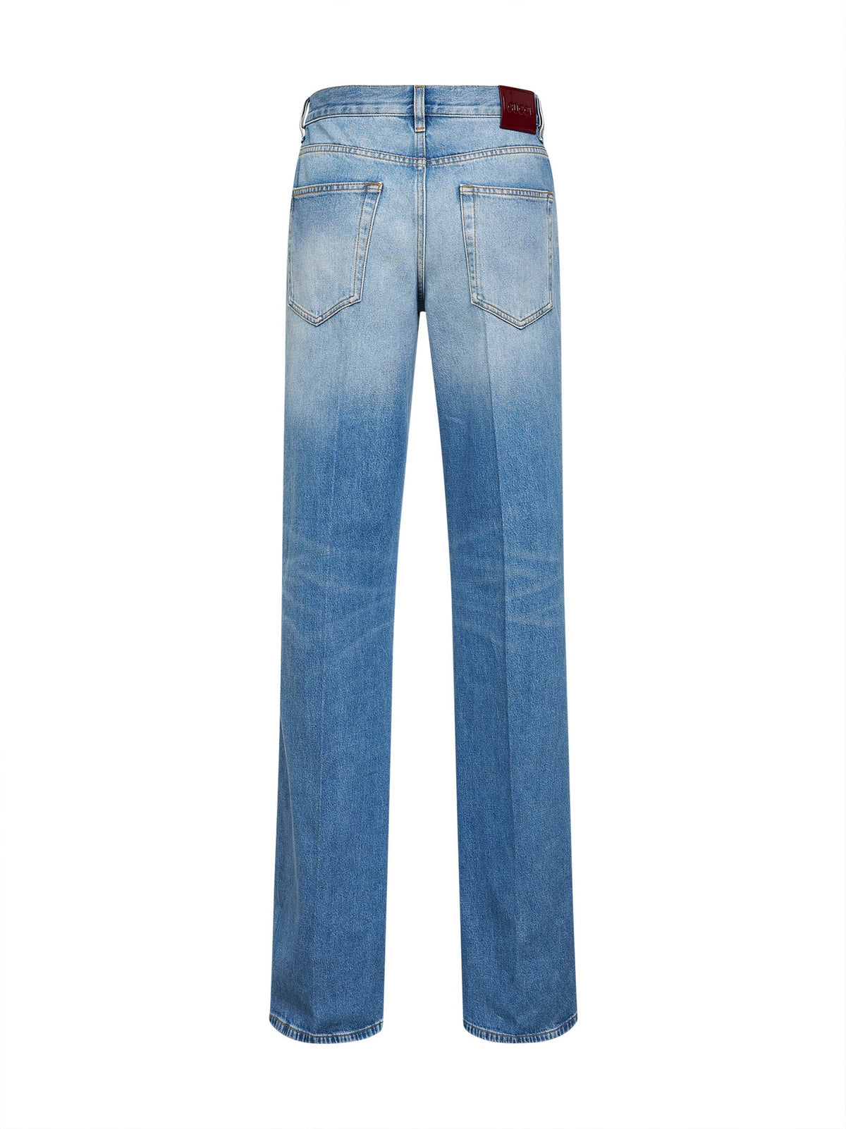 Light Blue Flared Cotton Denim Jeans