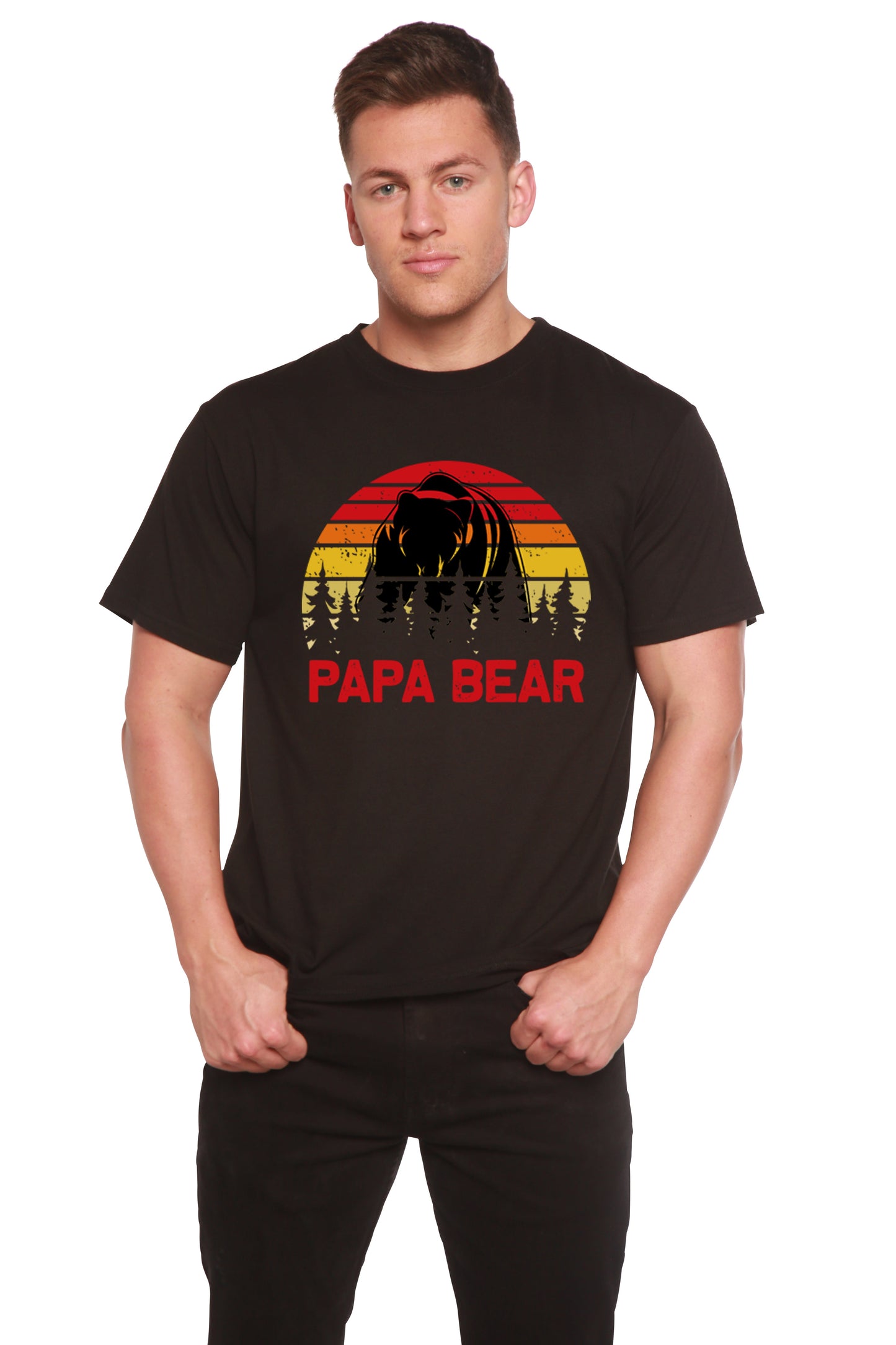 Papa Bear Men's Bamboo Viscose/Organic Cotton Short Sleeve Graphic T-Shirt