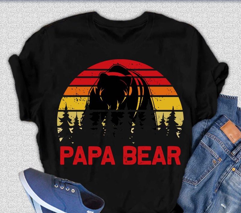 Papa Bear Men's Bamboo Viscose/Organic Cotton Short Sleeve Graphic T-Shirt