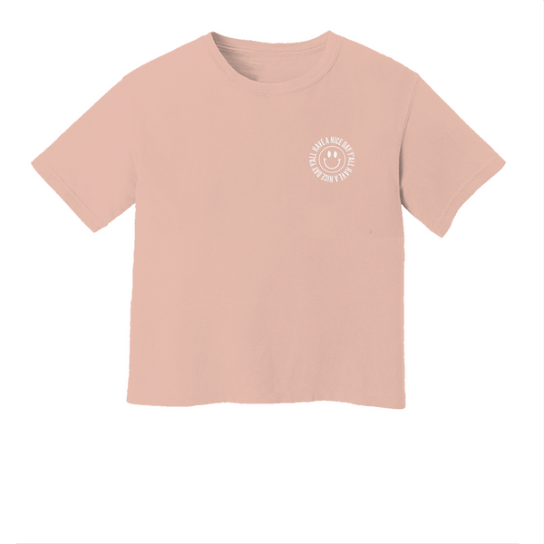 Smile Have a Nice Day Y'all Washed Crop Tee